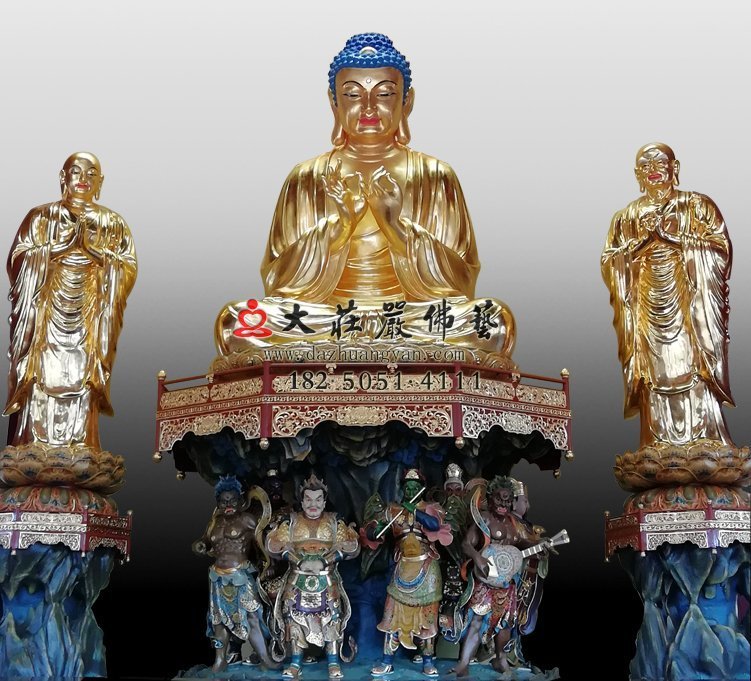 銅雕一佛二弟子佛像價(jià)格多少？購買(mǎi)銅雕一佛二弟子佛像要多少錢(qián)？