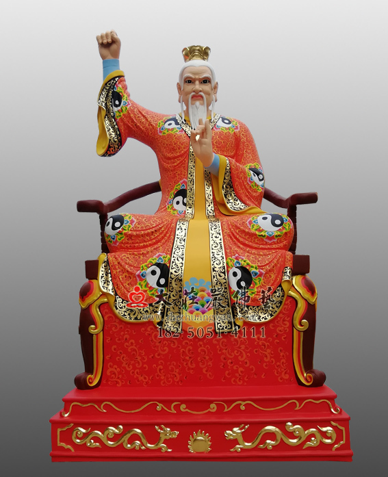生漆脫胎感天大帝許真人 彩繪感天大帝許真人